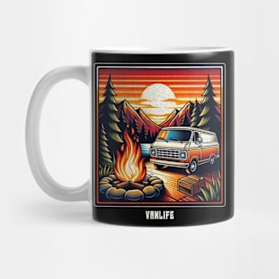 Vanlife sunset firepit Mug